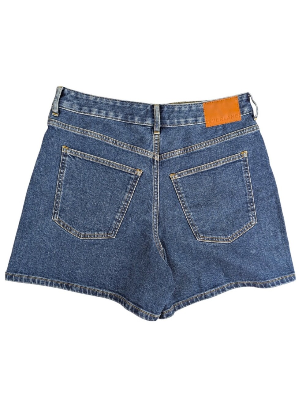 Everlane Blue Denim Shorts A-Line High Rise Ocean Medium Wash Size 29R - Picture 4 of 10